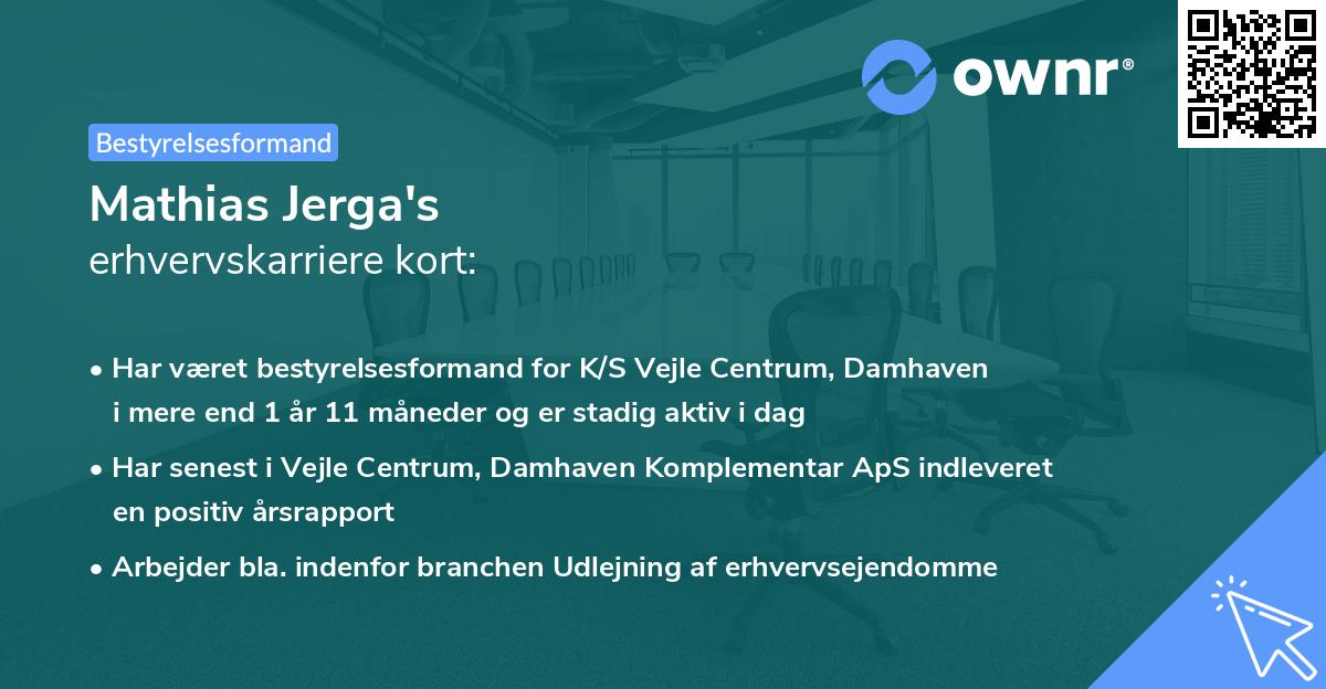 Mathias Jerga's erhvervskarriere kort