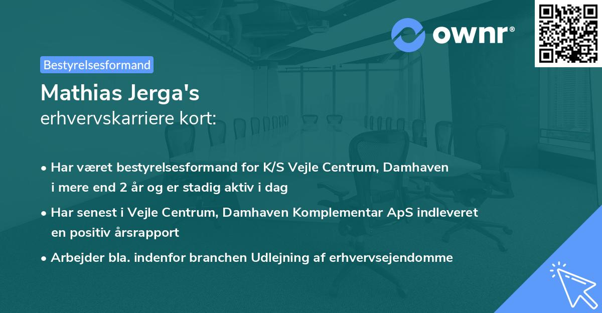Mathias Jerga's erhvervskarriere kort