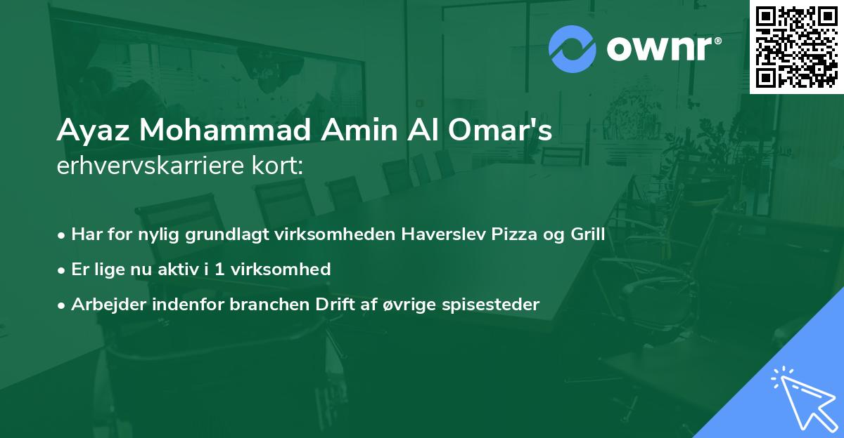 Ayaz Mohammad Amin Al Omar's erhvervskarriere kort