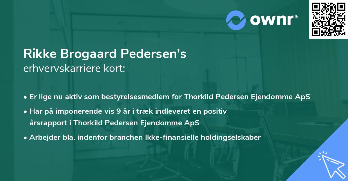 Rikke Brogaard Pedersen's erhvervskarriere kort