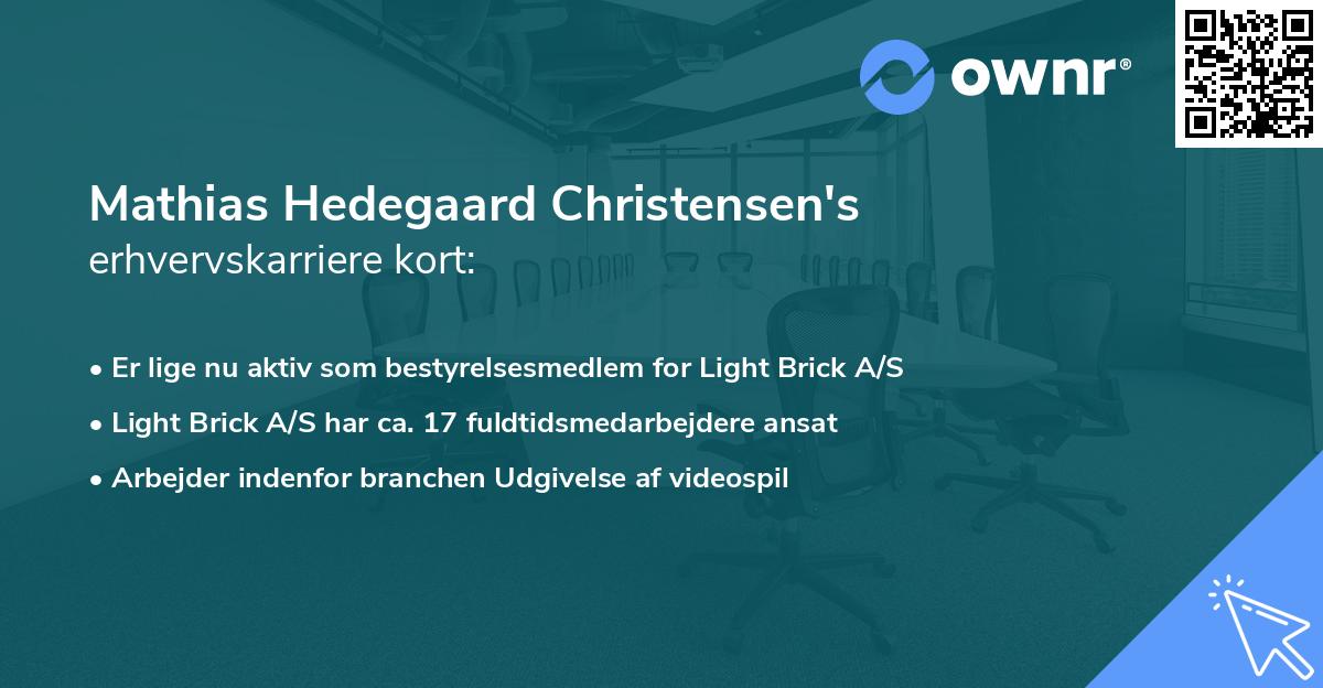 Mathias Hedegaard Christensen's erhvervskarriere kort