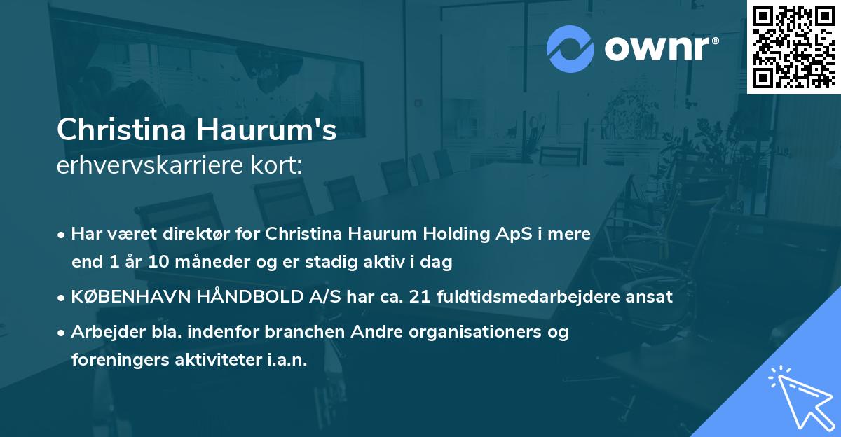 Christina Haurum's erhvervskarriere kort