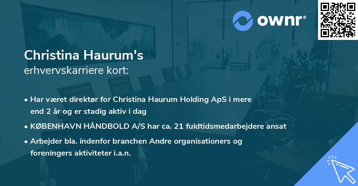 Christina Haurum's erhvervskarriere kort