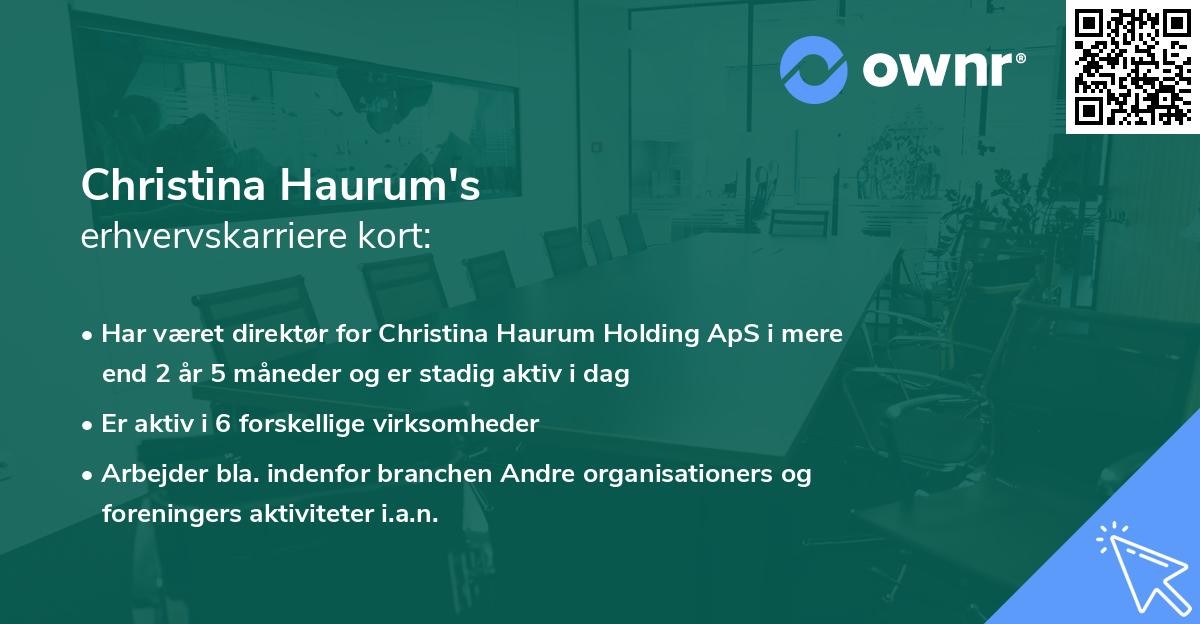 Christina Haurum's erhvervskarriere kort