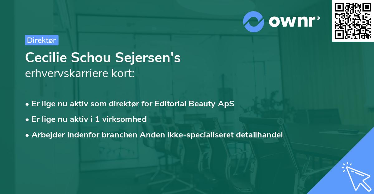 Cecilie Schou Sejersen's erhvervskarriere kort