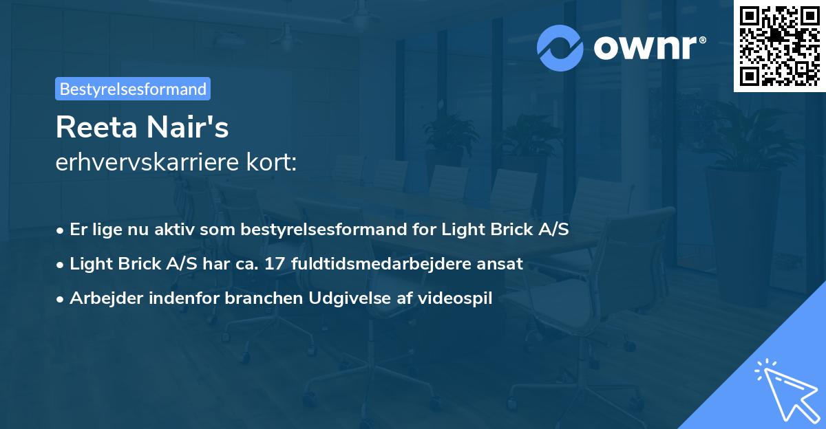 Reeta Nair's erhvervskarriere kort