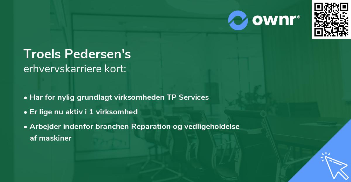 Troels Pedersen's erhvervskarriere kort