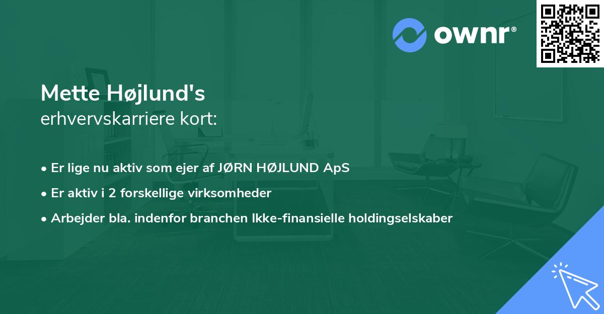 Mette Højlund's erhvervskarriere kort