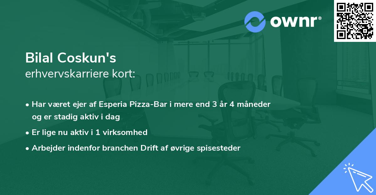 Bilal Coskun's erhvervskarriere kort