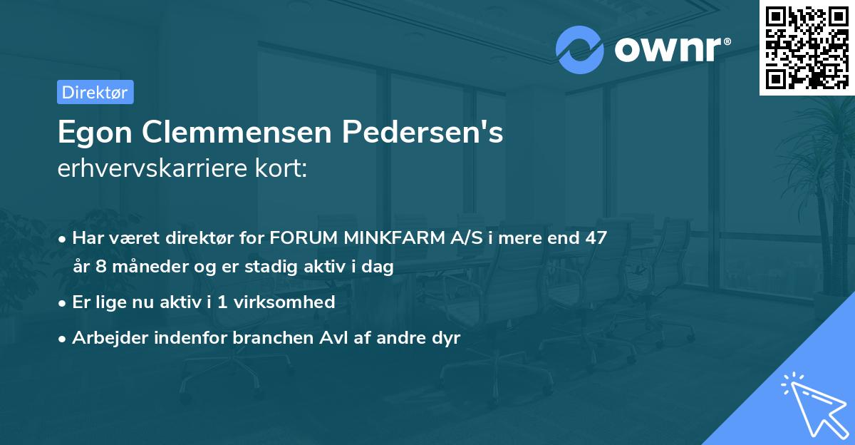 Egon Clemmensen Pedersen's erhvervskarriere kort