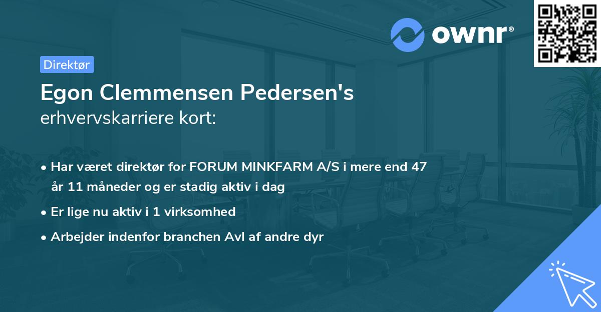 Egon Clemmensen Pedersen's erhvervskarriere kort