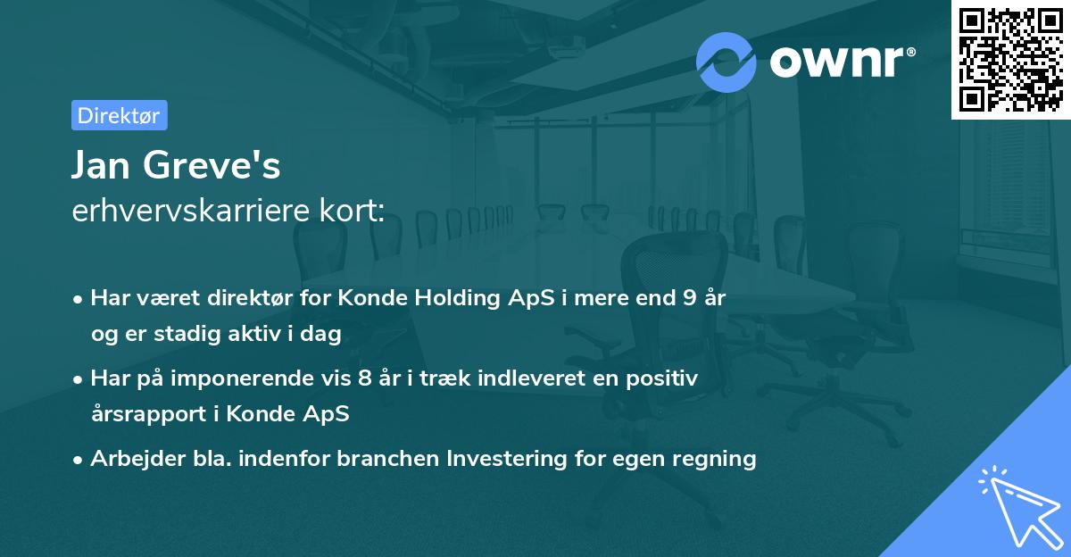 Jan Greve's erhvervskarriere kort