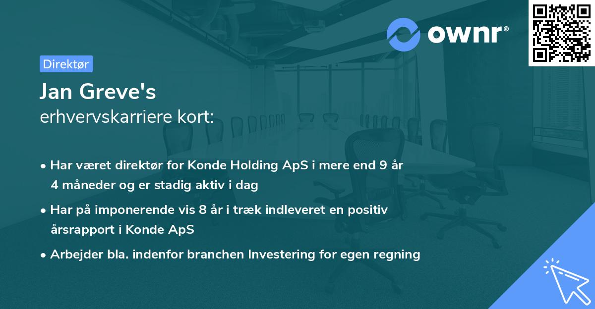 Jan Greve's erhvervskarriere kort