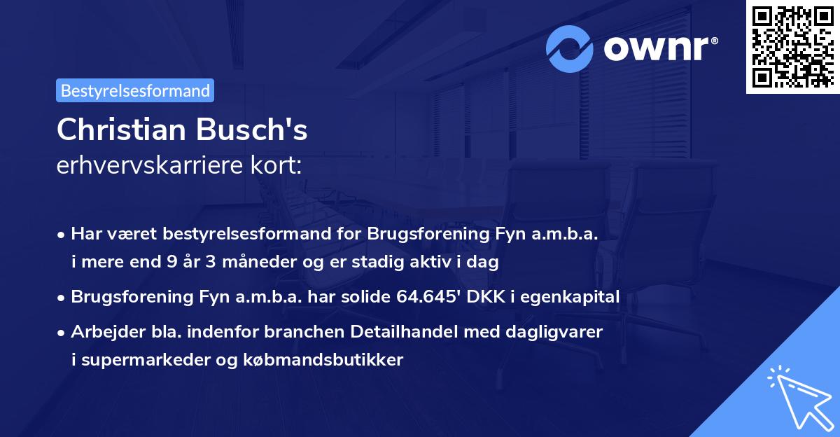 Christian Busch's erhvervskarriere kort
