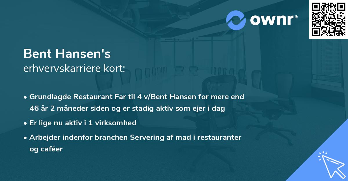 Bent Hansen's erhvervskarriere kort