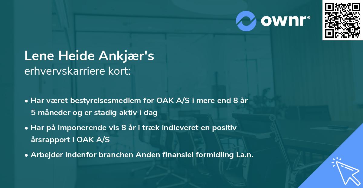 Lene Heide Ankjær's erhvervskarriere kort
