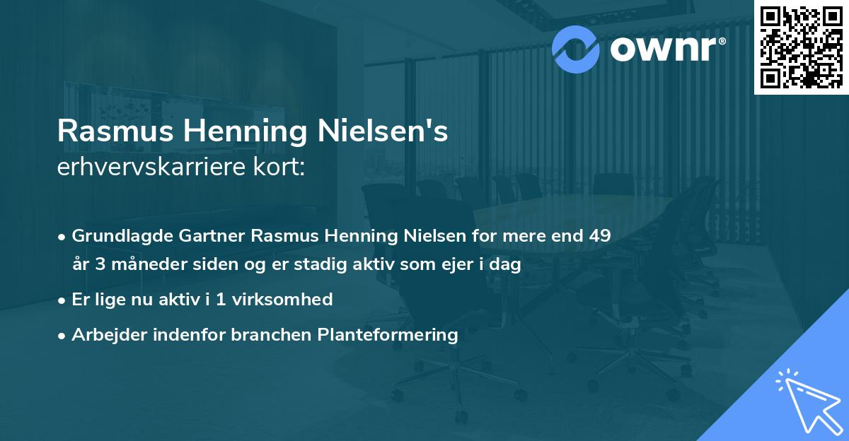 Rasmus Henning Nielsen's erhvervskarriere kort