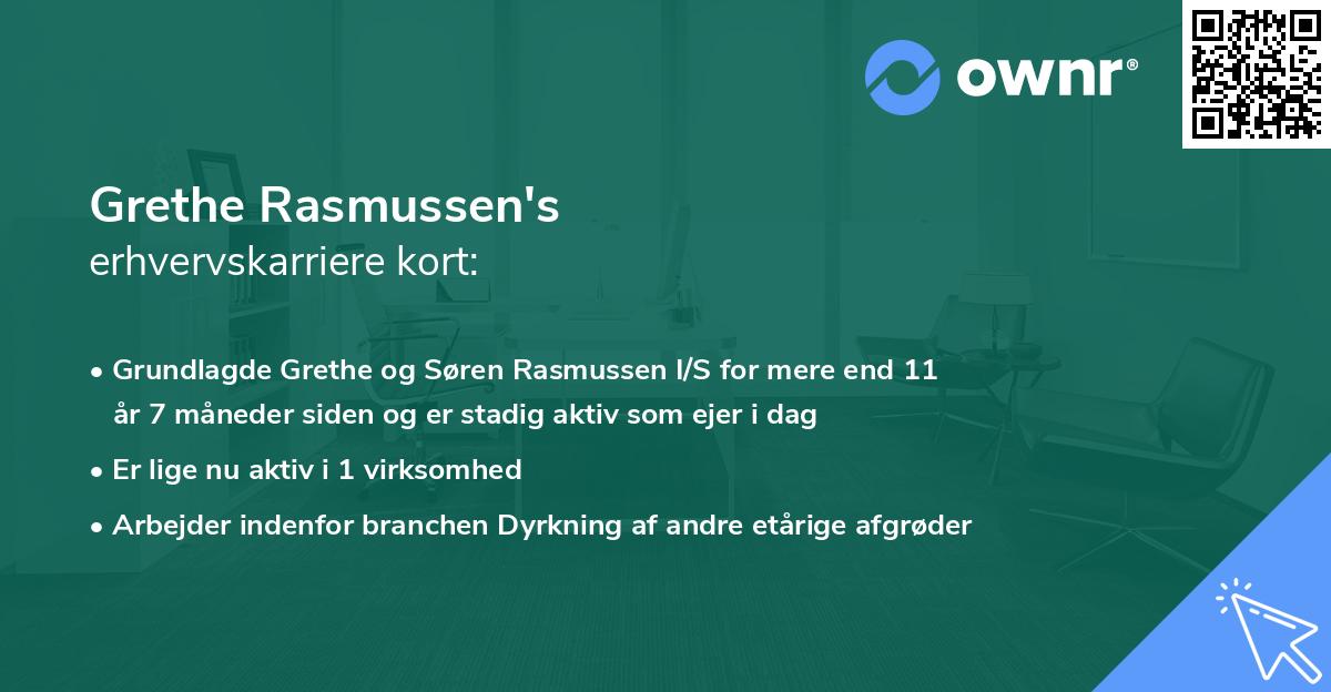 Grethe Rasmussen's erhvervskarriere kort