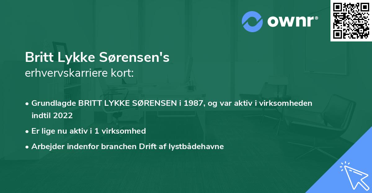 Britt Lykke Sørensen's erhvervskarriere kort