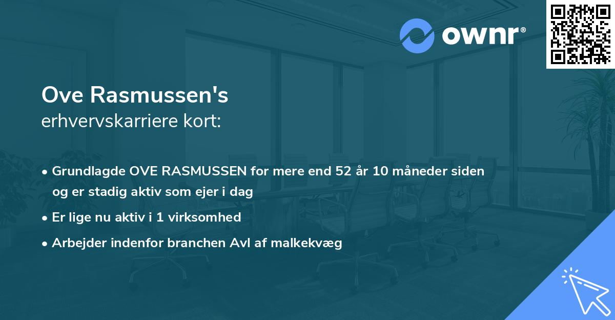 Ove Rasmussen's erhvervskarriere kort