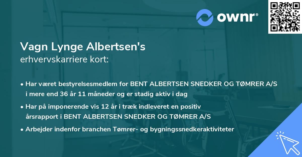 Vagn Lynge Albertsen's erhvervskarriere kort