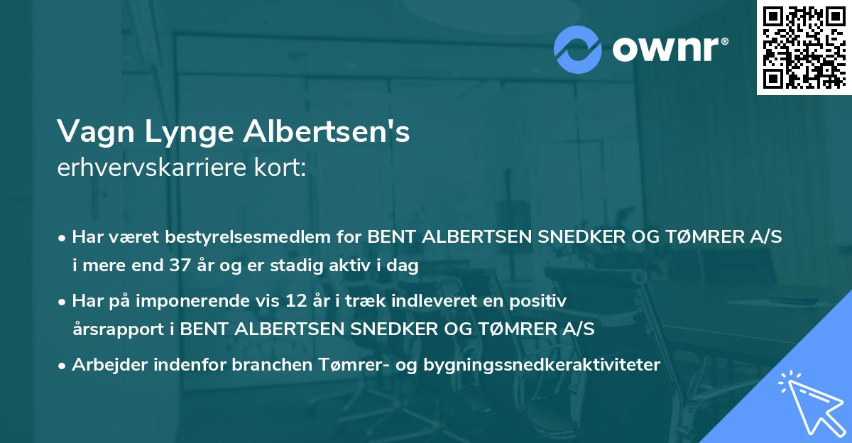 Vagn Lynge Albertsen's erhvervskarriere kort