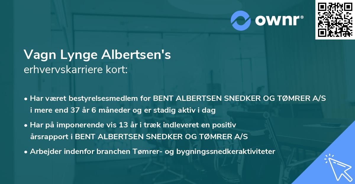 Vagn Lynge Albertsen's erhvervskarriere kort