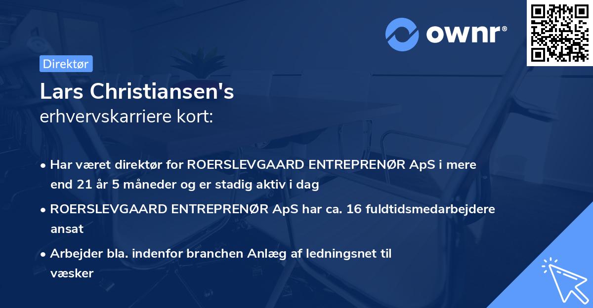 Lars Christiansen's erhvervskarriere kort
