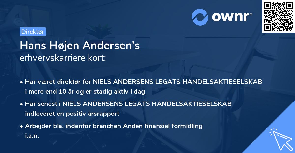 Hans Højen Andersen's erhvervskarriere kort