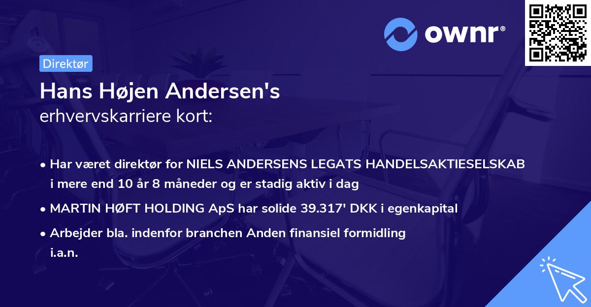 Hans Højen Andersen's erhvervskarriere kort