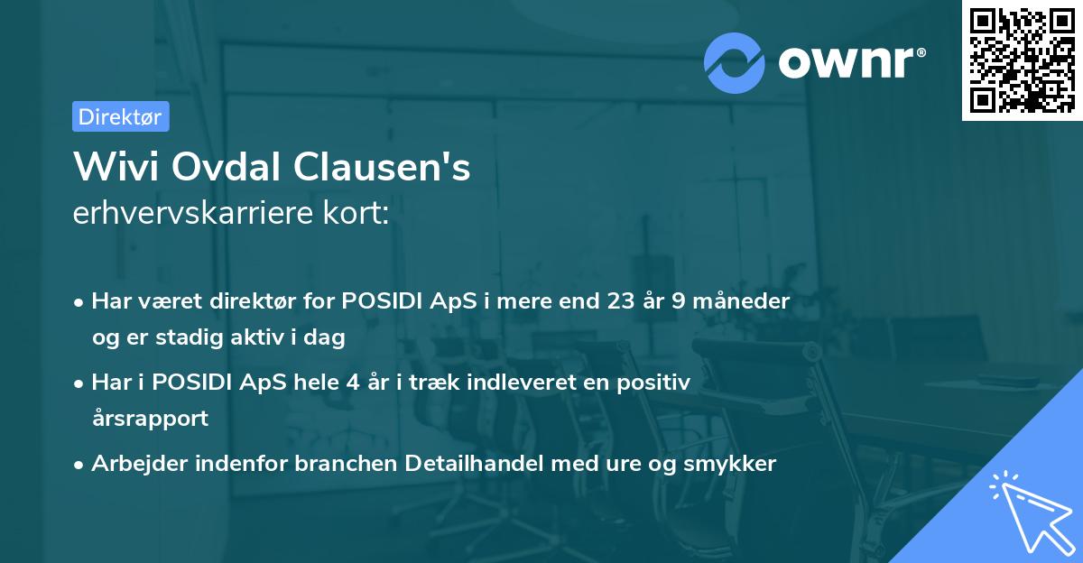 Wivi Ovdal Clausen's erhvervskarriere kort