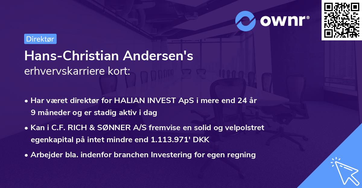 Hans-Christian Andersen's erhvervskarriere kort