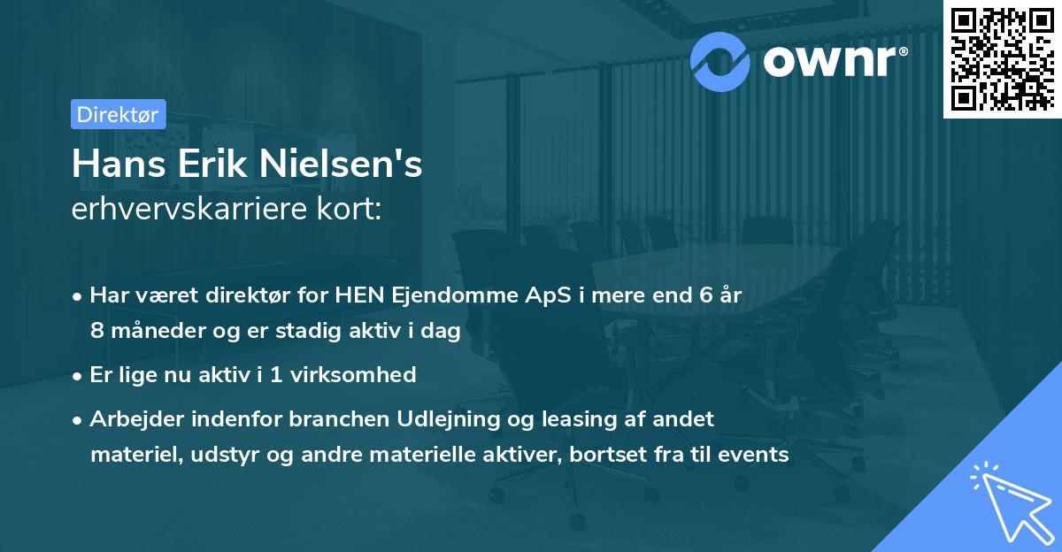 Hans Erik Nielsen's erhvervskarriere kort