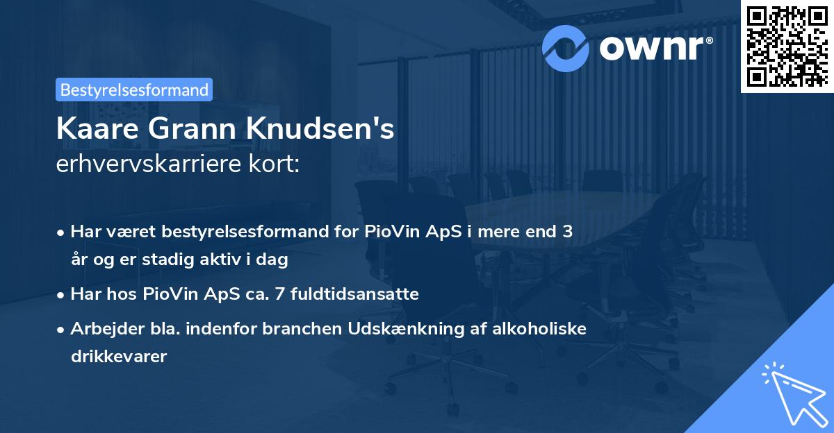 Kaare Grann Knudsen's erhvervskarriere kort