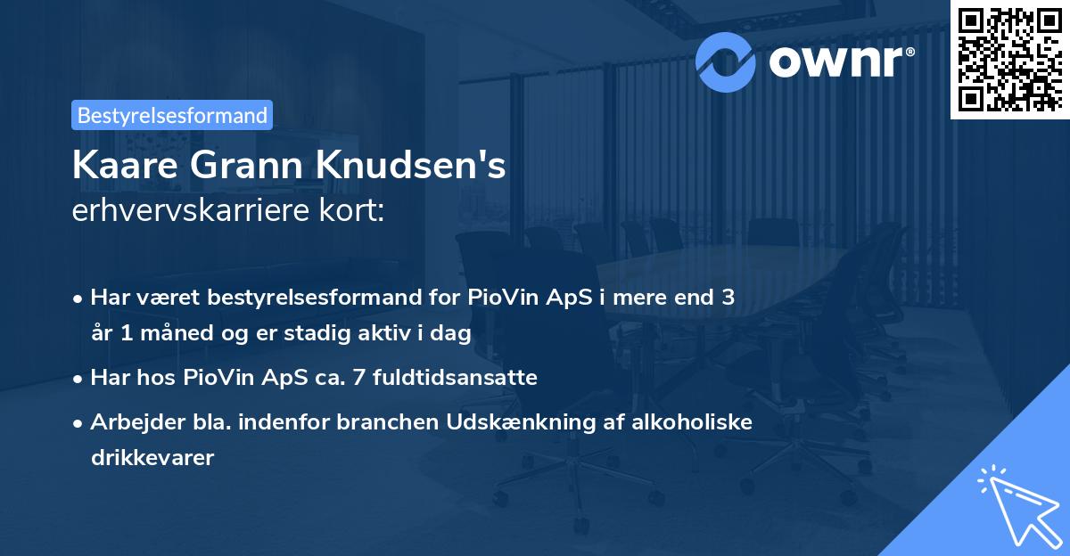 Kaare Grann Knudsen's erhvervskarriere kort