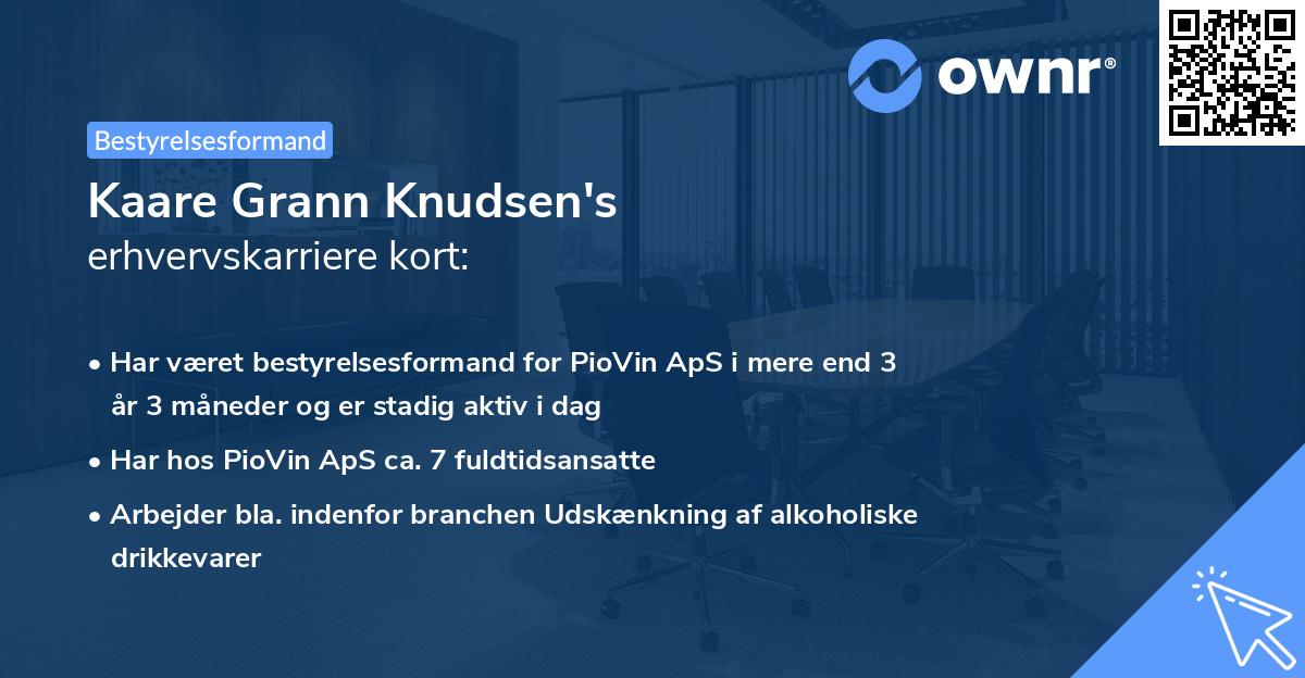 Kaare Grann Knudsen's erhvervskarriere kort