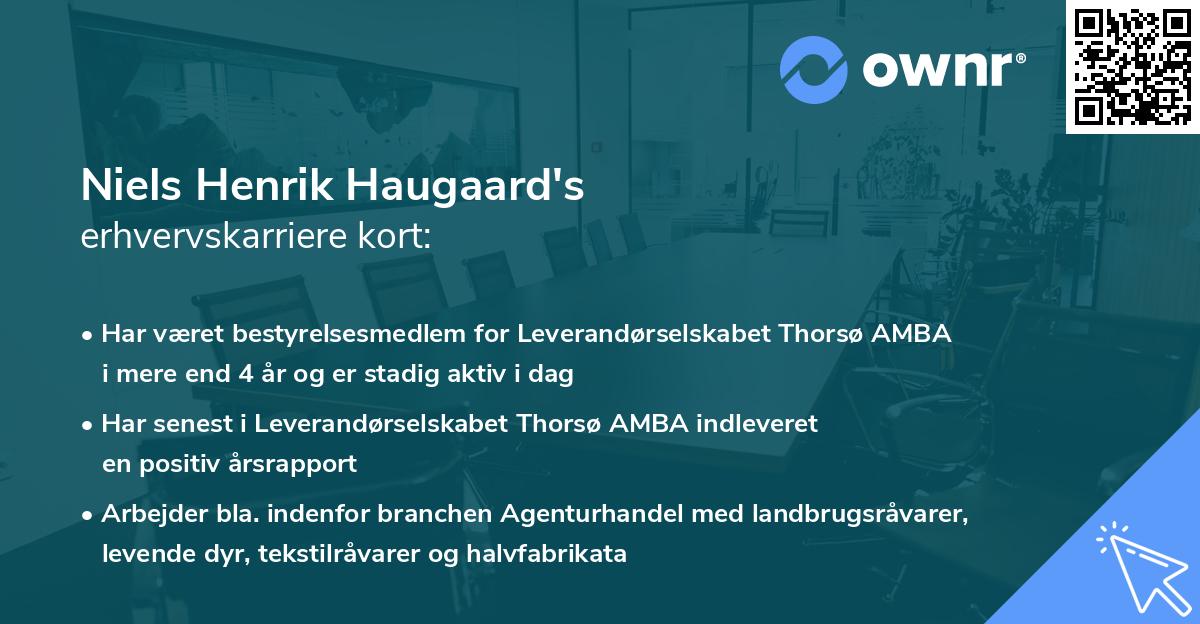 Niels Henrik Haugaard's erhvervskarriere kort