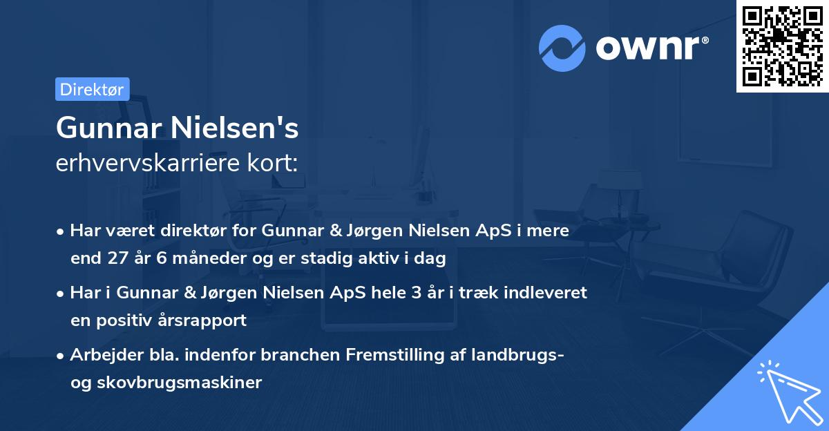 Gunnar Nielsen's erhvervskarriere kort