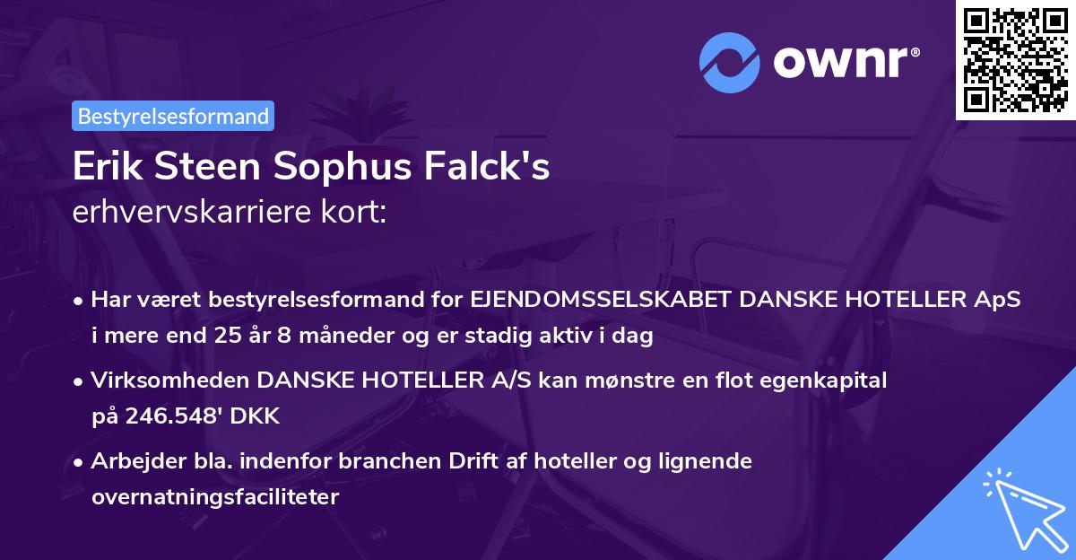 Erik Steen Sophus Falck's erhvervskarriere kort