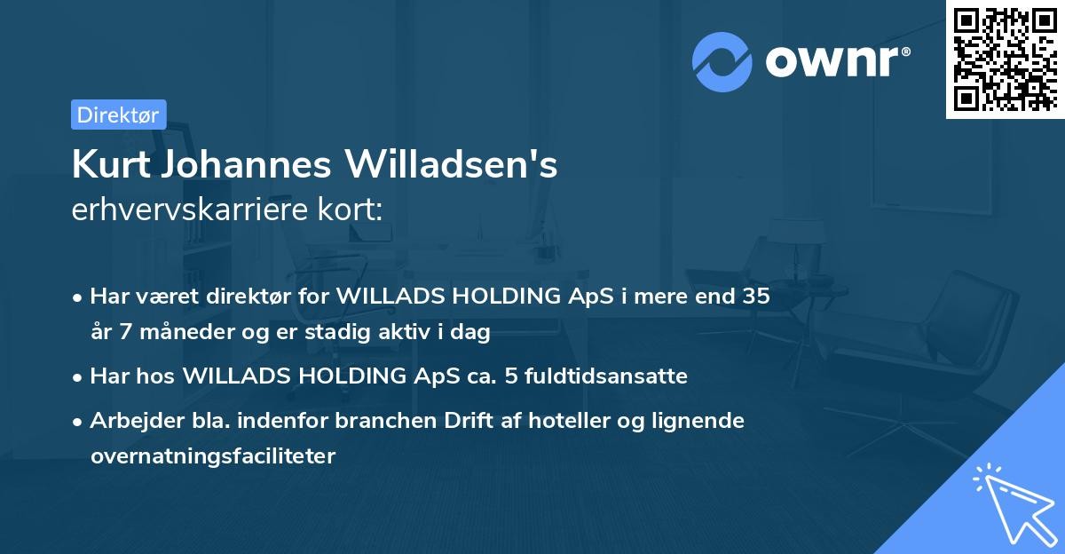 Kurt Johannes Willadsen's erhvervskarriere kort