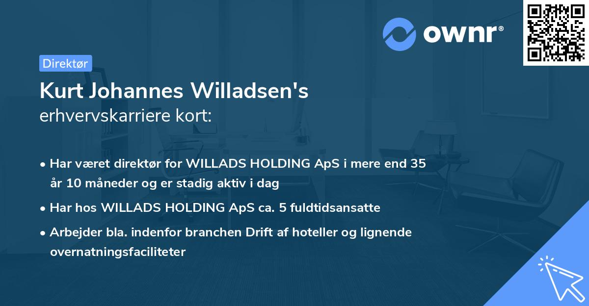Kurt Johannes Willadsen's erhvervskarriere kort