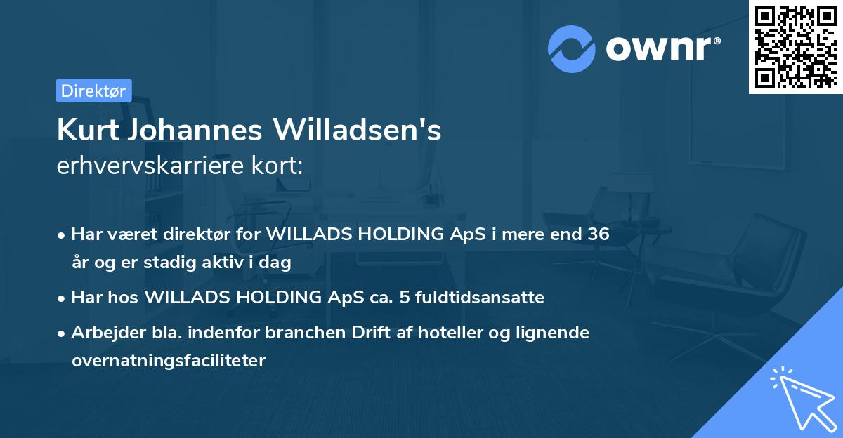 Kurt Johannes Willadsen's erhvervskarriere kort