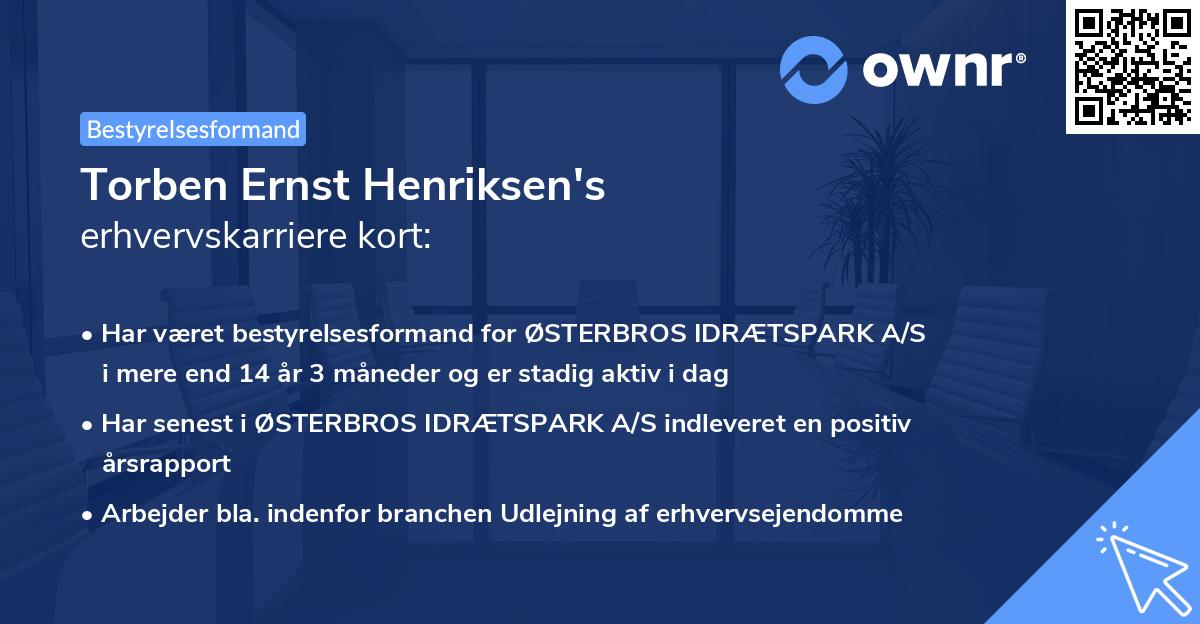 Torben Ernst Henriksen's erhvervskarriere kort