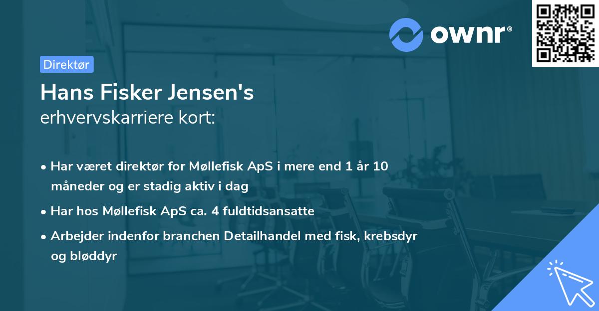 Hans Fisker Jensen's erhvervskarriere kort