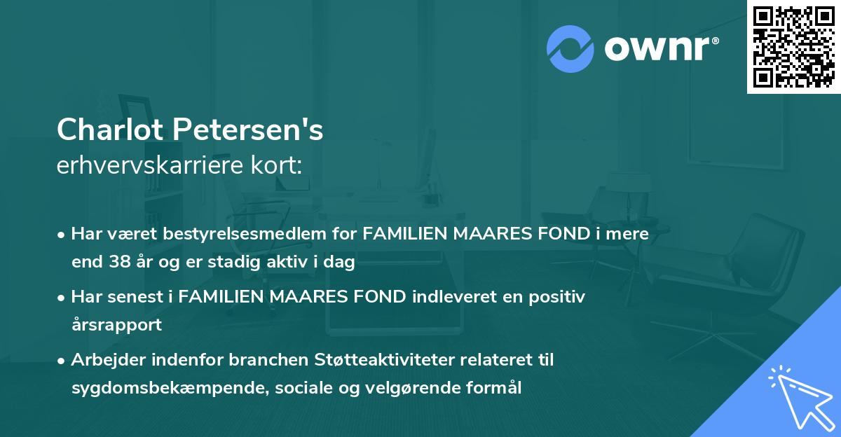 Charlot Petersen's erhvervskarriere kort