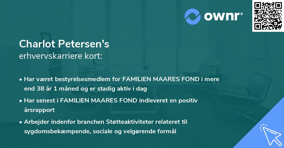 Charlot Petersen's erhvervskarriere kort