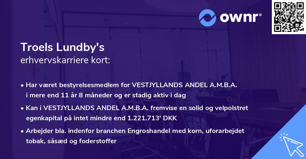 Troels Lundby's erhvervskarriere kort