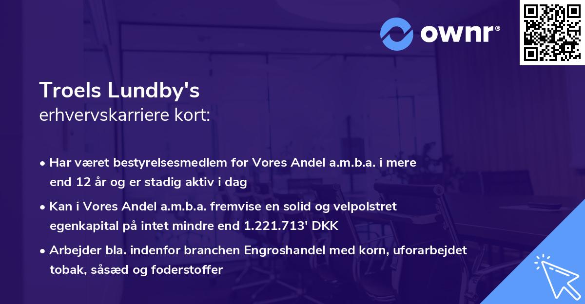 Troels Lundby's erhvervskarriere kort