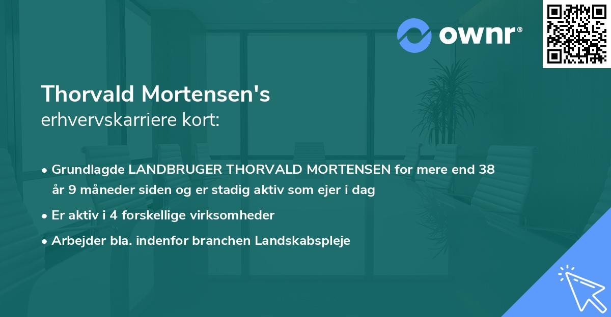 Thorvald Mortensen's erhvervskarriere kort
