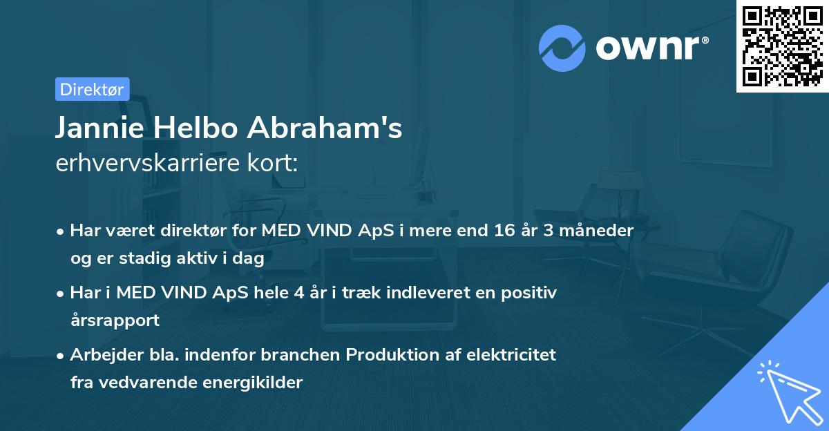 Jannie Helbo Abraham's erhvervskarriere kort